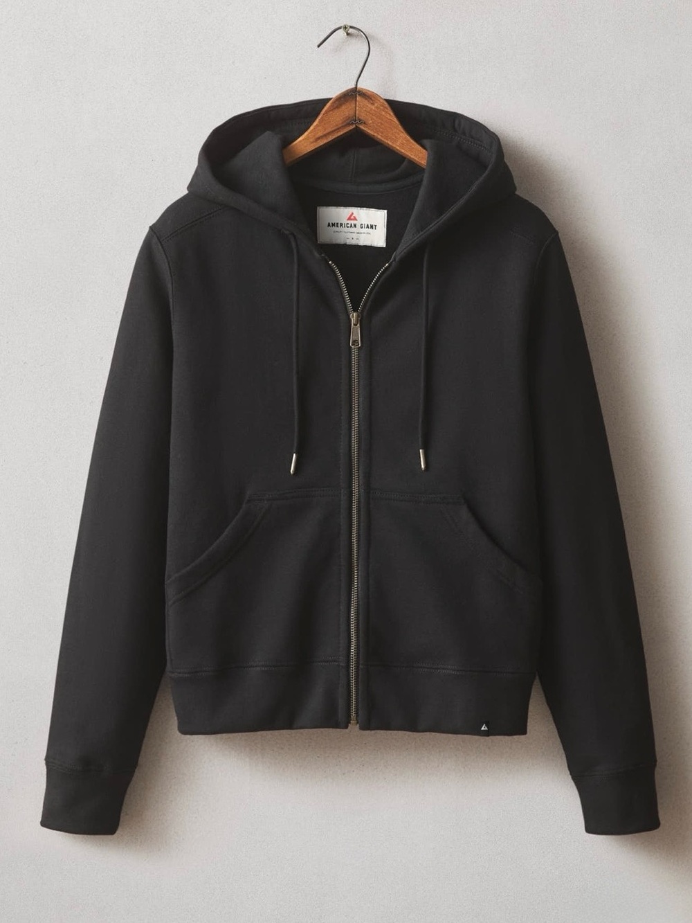 NWT American Giant Black Full-Zip Classic Hoodie Sweatshirt. Size XS